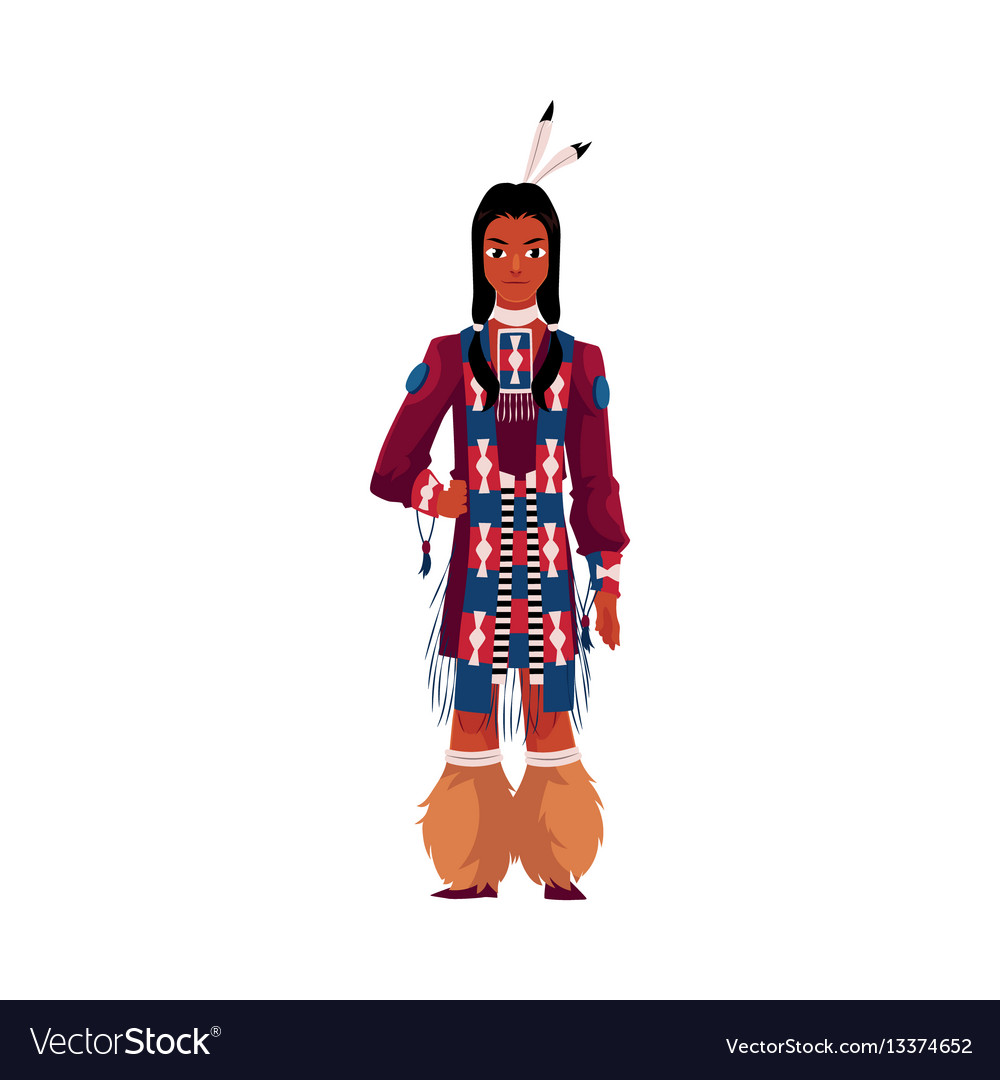 Native American Indian Man In Traditional National
