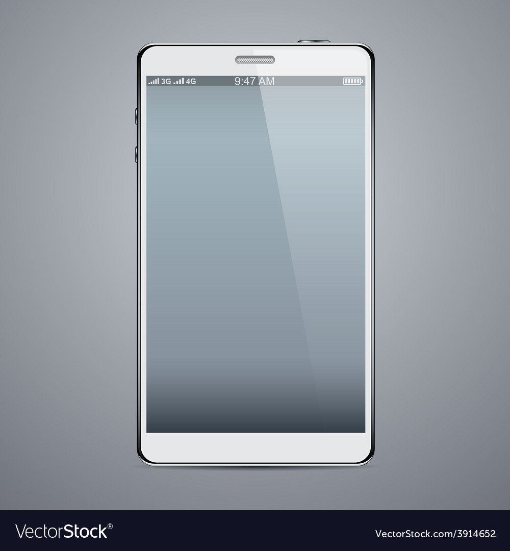 Realistic white smartphone