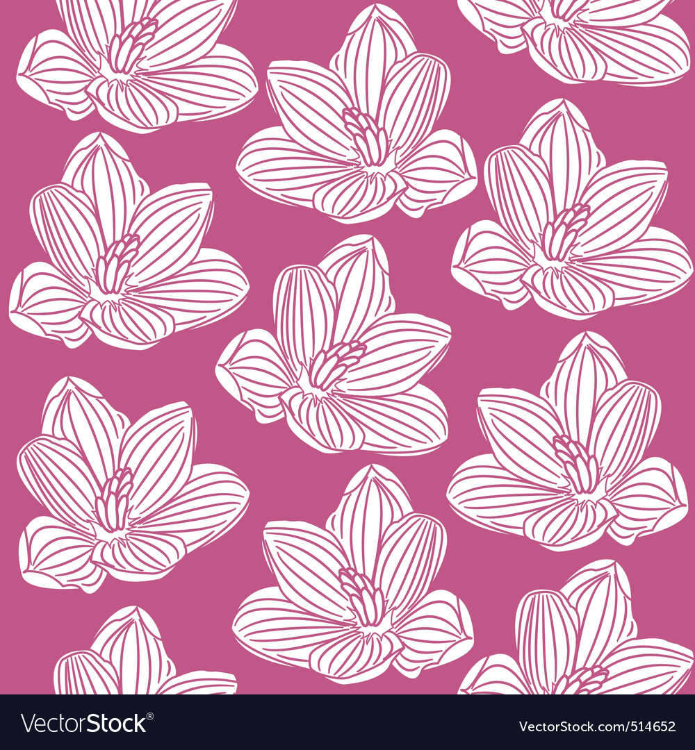 Seamless pattern with abstract white flowers Vector Image