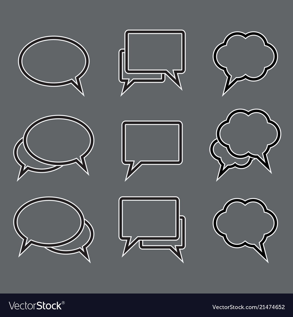 Set of speech bubble linear icons