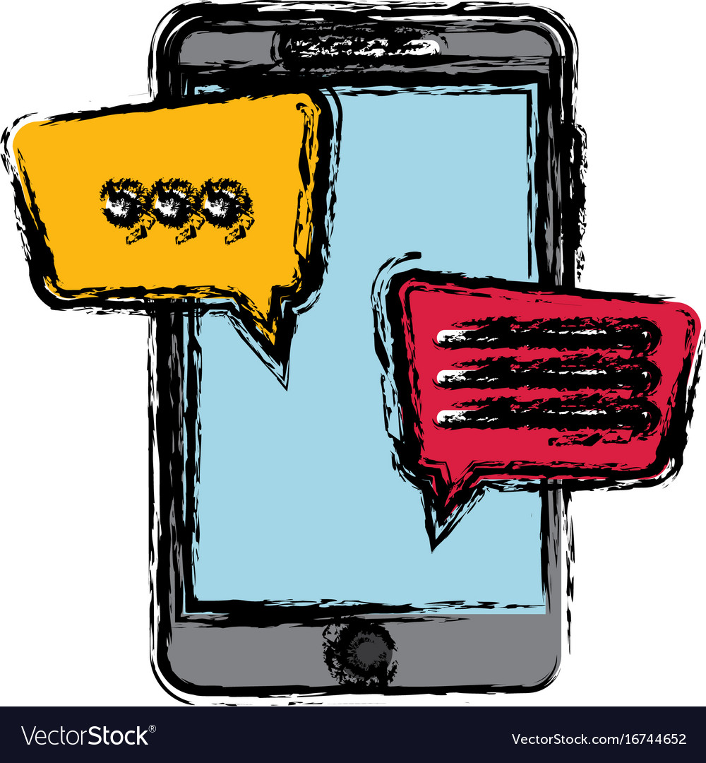 Smartphone with speech bubbles icon