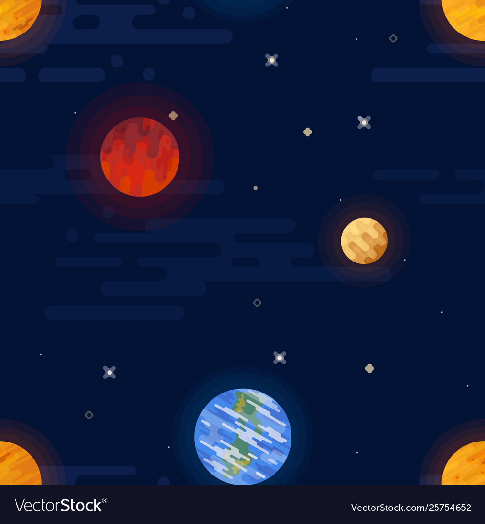 Space print seamless pattern different vector image Space print seamless pattern different