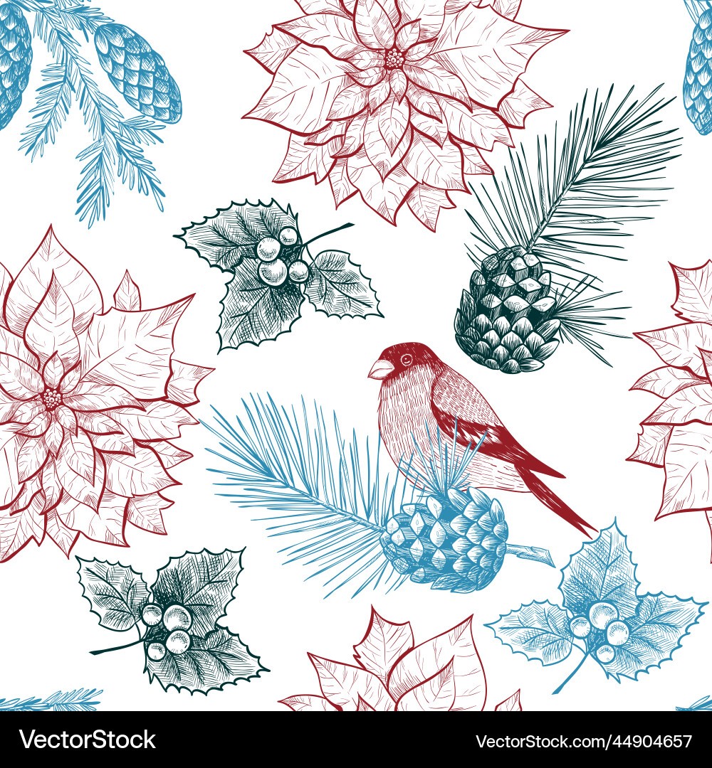 Christmas background seamless pattern Royalty Free Vector