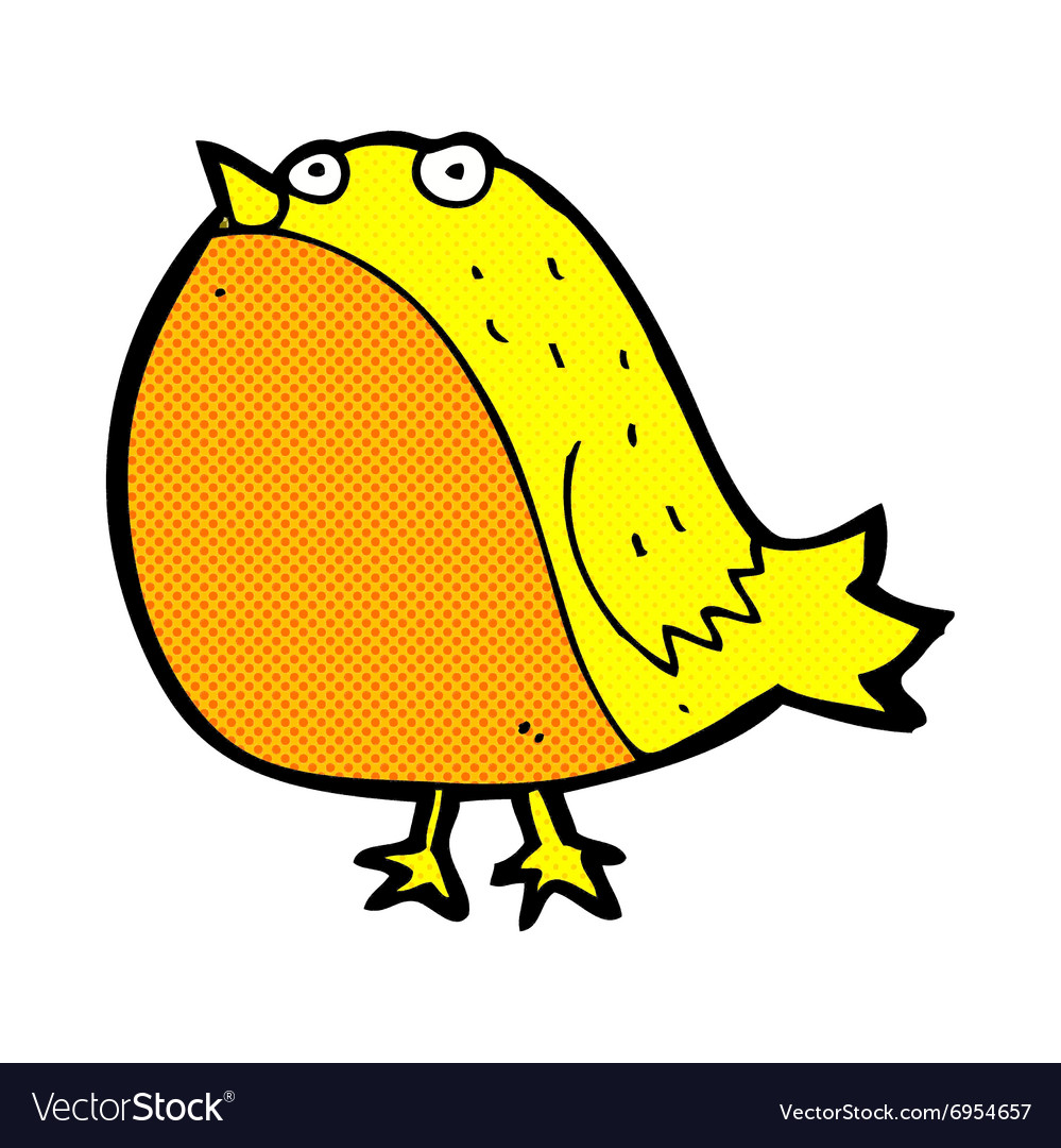 Comic cartoon fat bird Royalty Free Vector Image