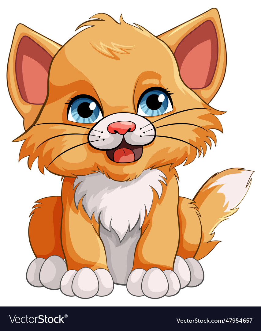 Cute kitten cartoon character Royalty Free Vector Image