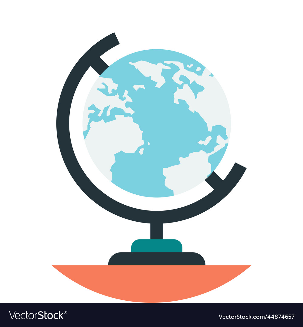 Globe model in minimal style vector image Globe model in minimal style