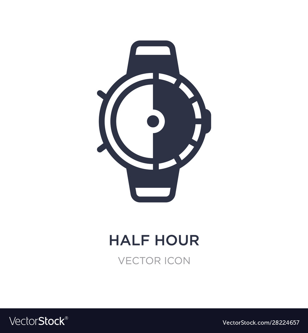 Half hour icon on white background simple element Vector Image