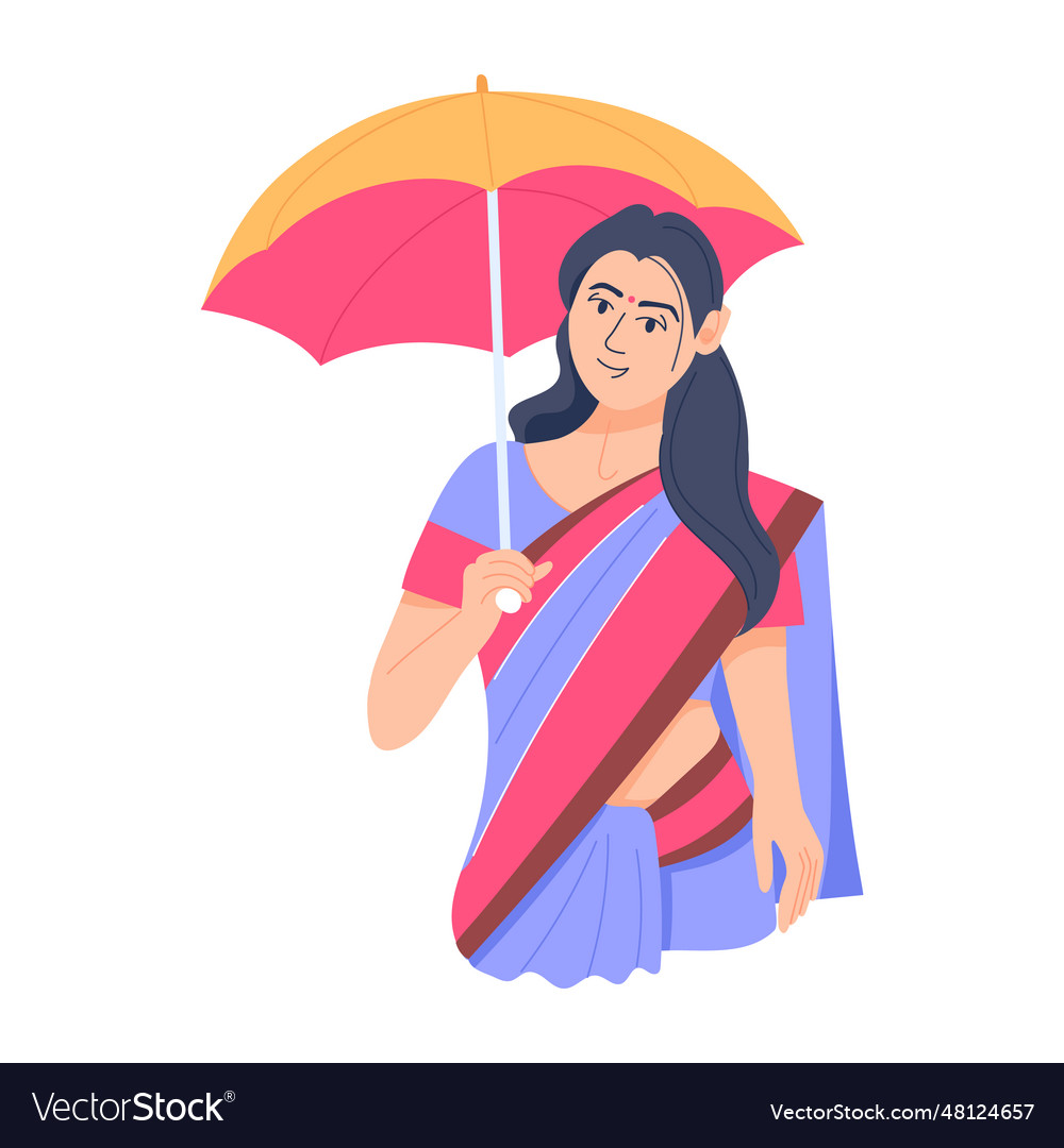 Holding umbrella