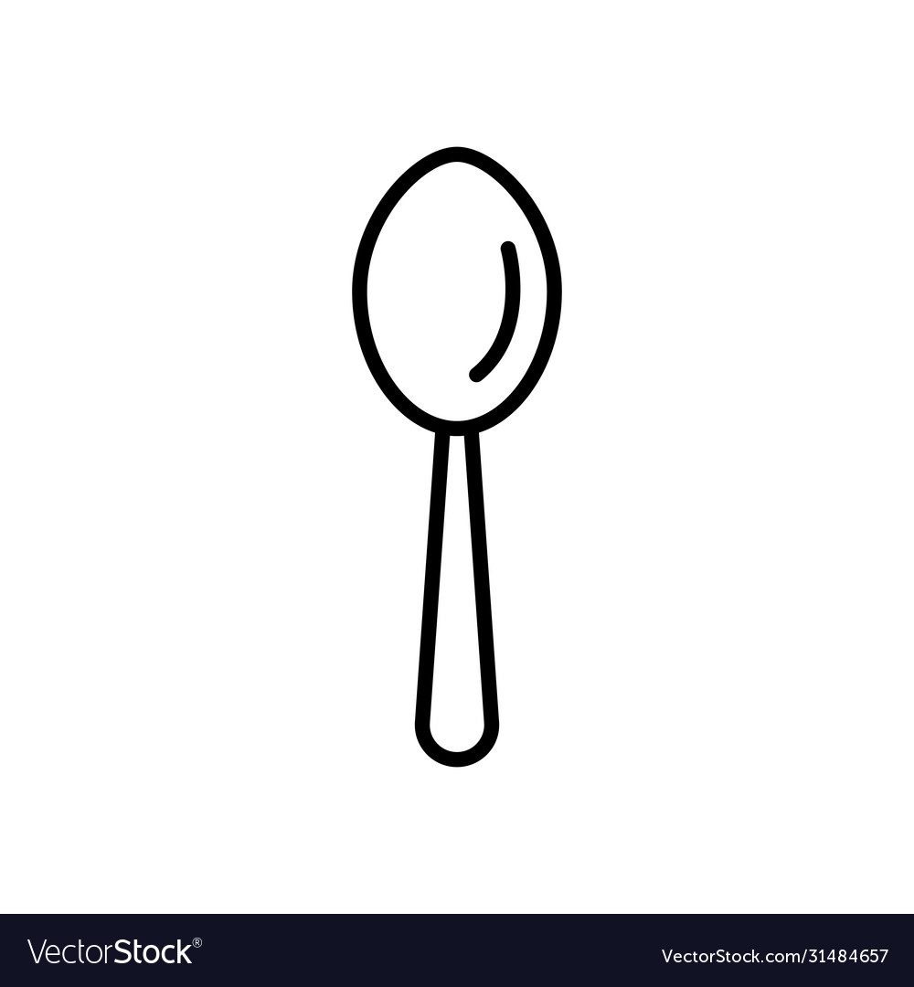 Kitchen spoon icon line style Royalty Free Vector Image