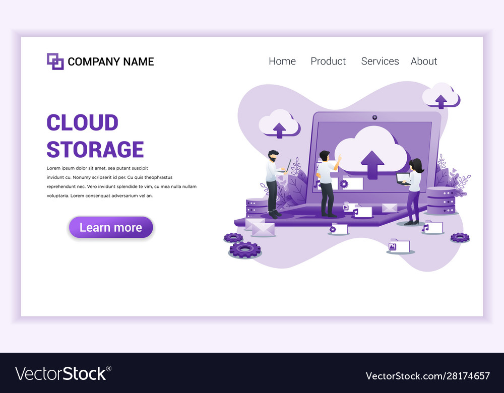 Modern flat design concept cloud computing