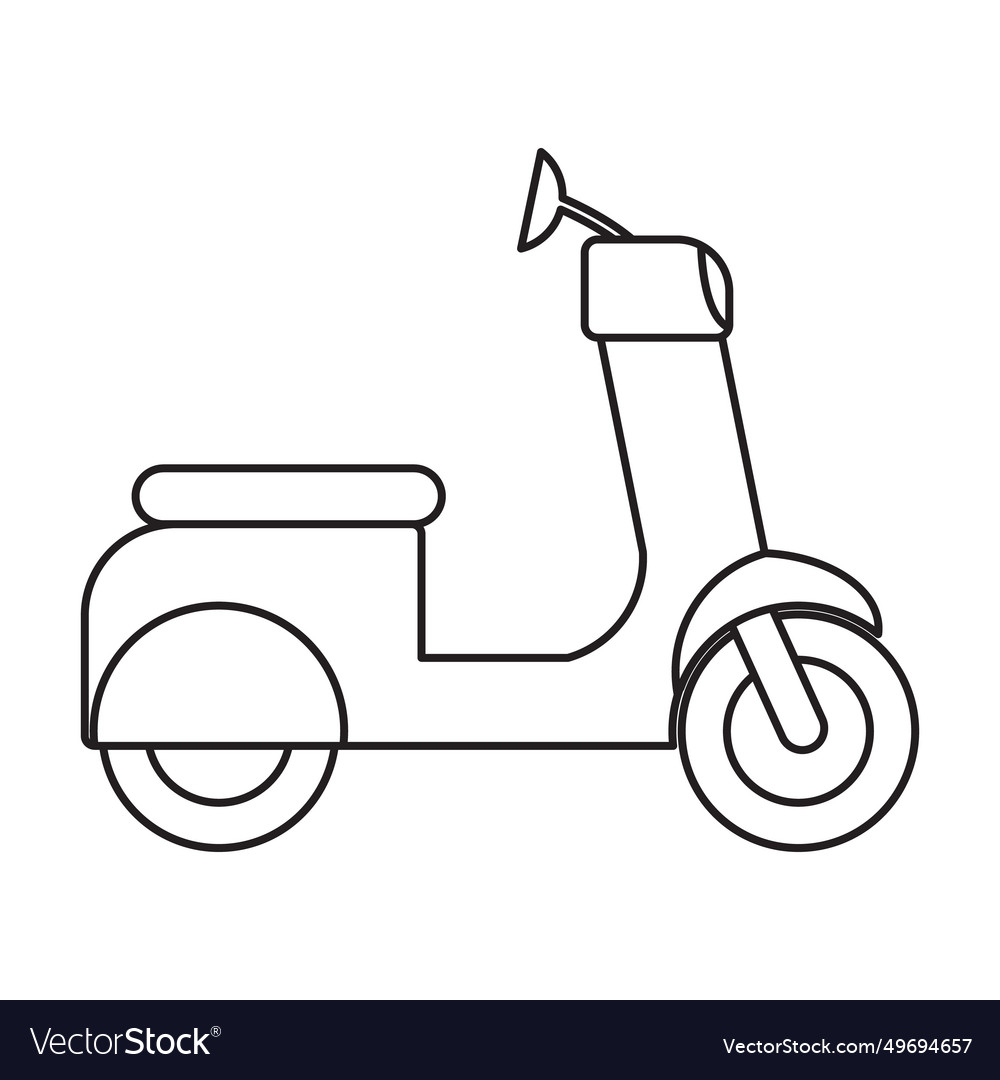 Motorcycle outline on white Royalty Free Vector Image