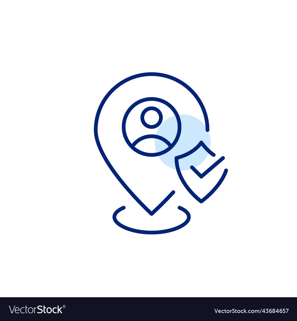 Protected user location pixel perfect editable vector image Protected user location pixel perfect editable