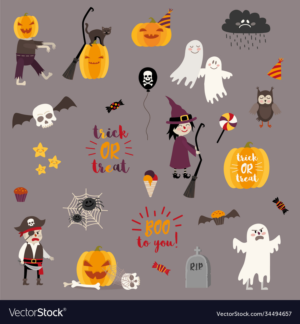 Set Halloween Designelemente