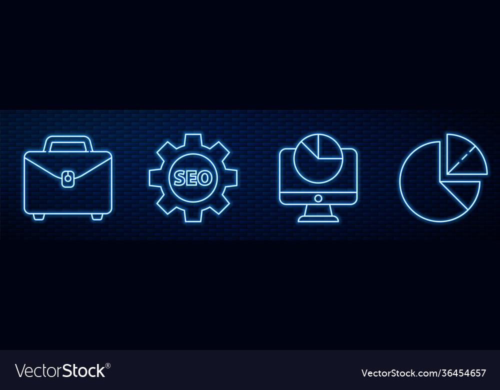 Set line computer monitor with graph chart vector image Set line computer monitor with graph chart