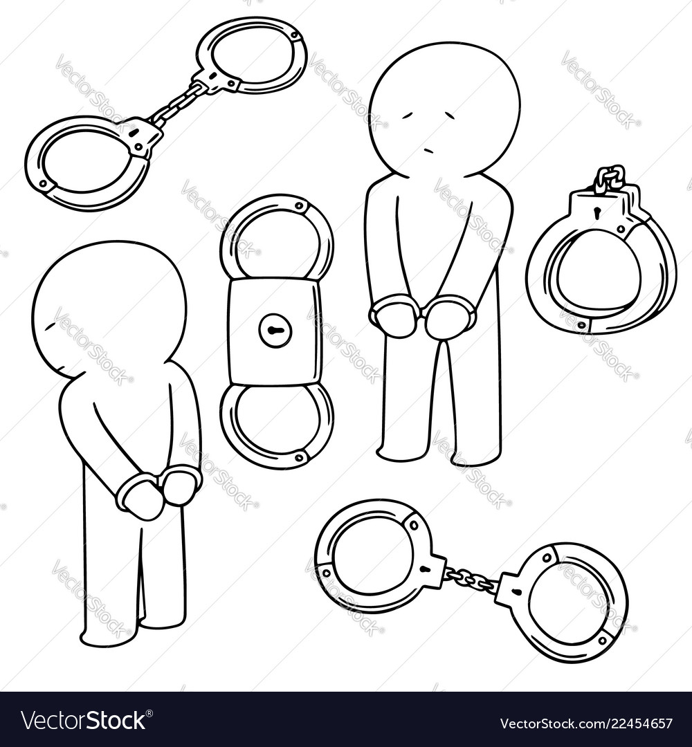 Set of handcuff Royalty Free Vector Image - VectorStock