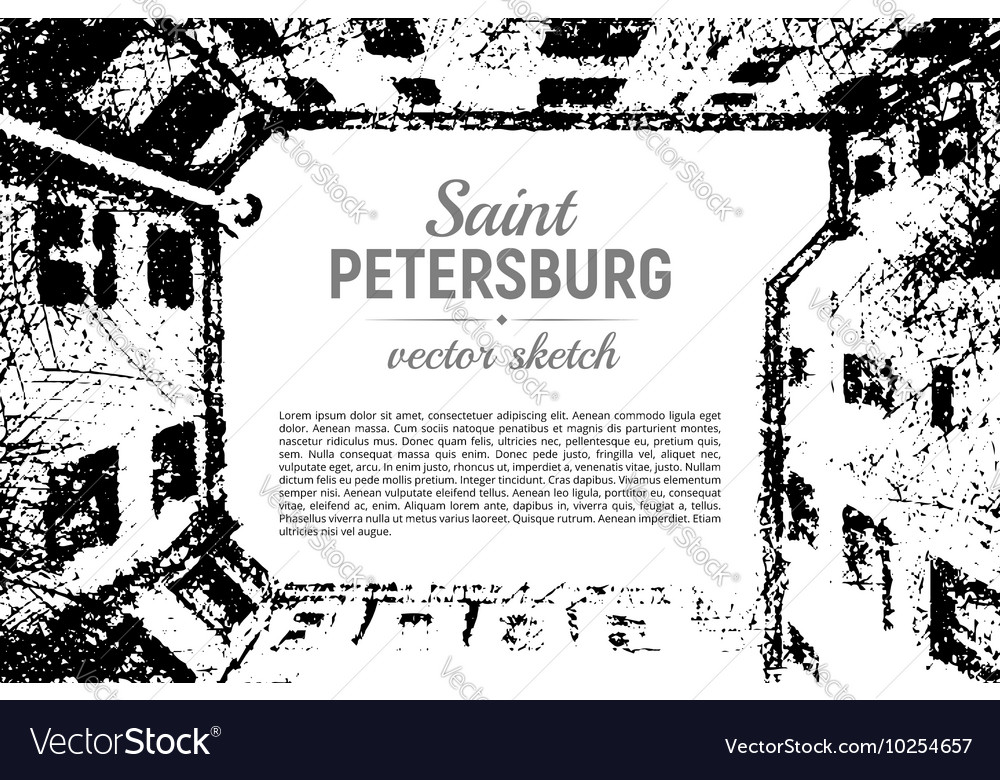 Sketch of a courtyard in saint-petersburg russia