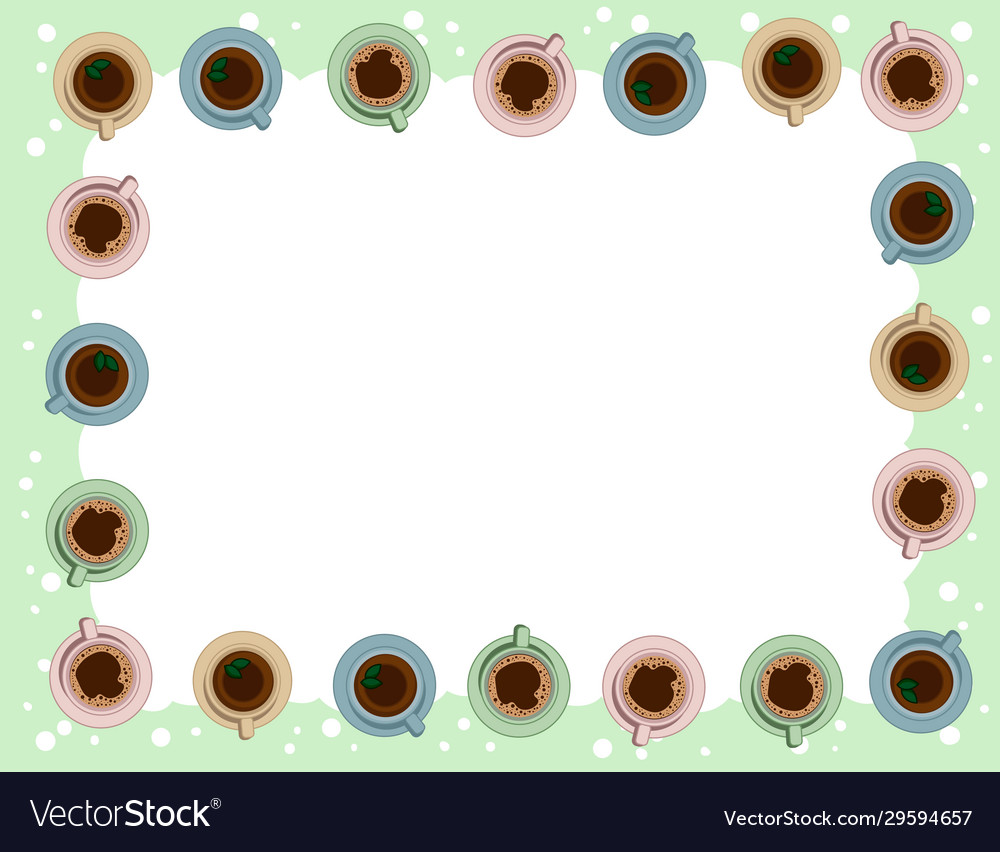 Tea and coffee cups postcard template in pastel