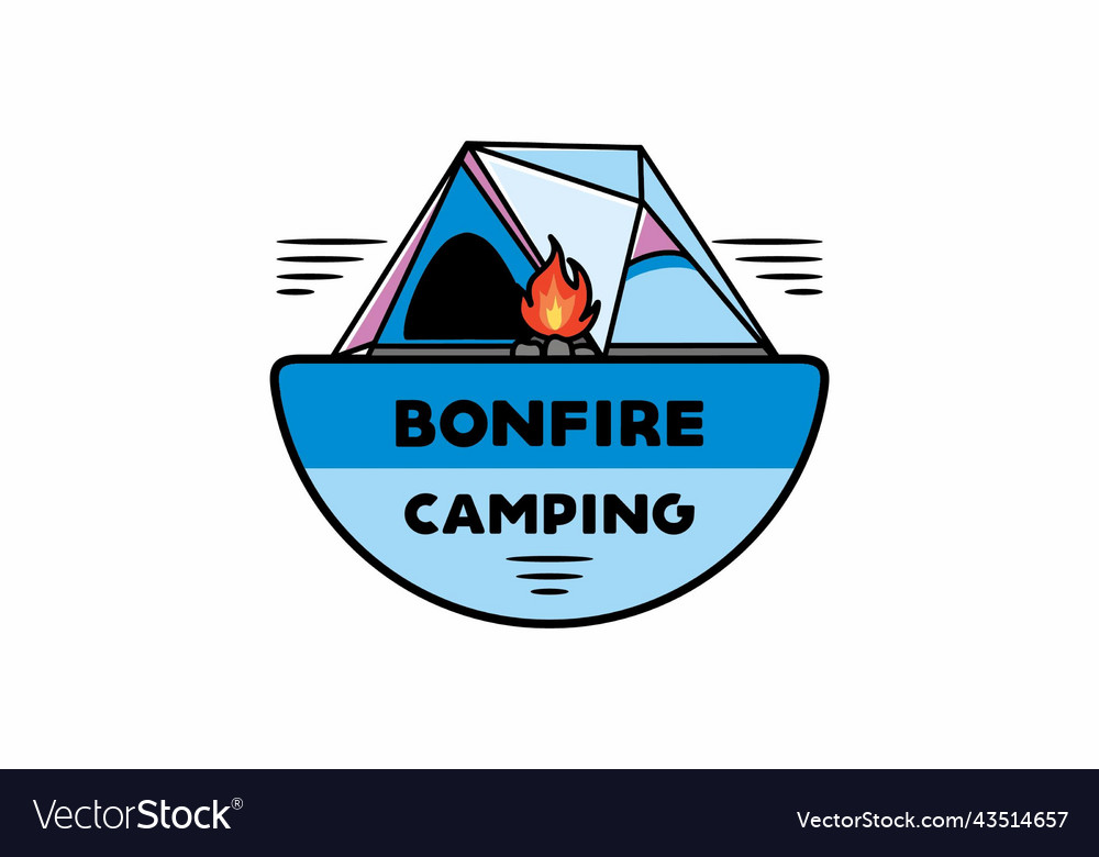 Triangle camping tent and bonfire design