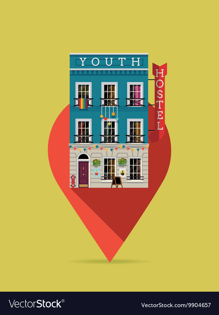 Symbol For Youth Hostel Youth Hostel On A Pin Icon Royalty Free Vector Image