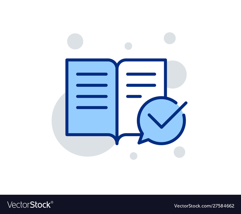 Approved documentation line icon accepted vector image Approved documentation line icon accepted