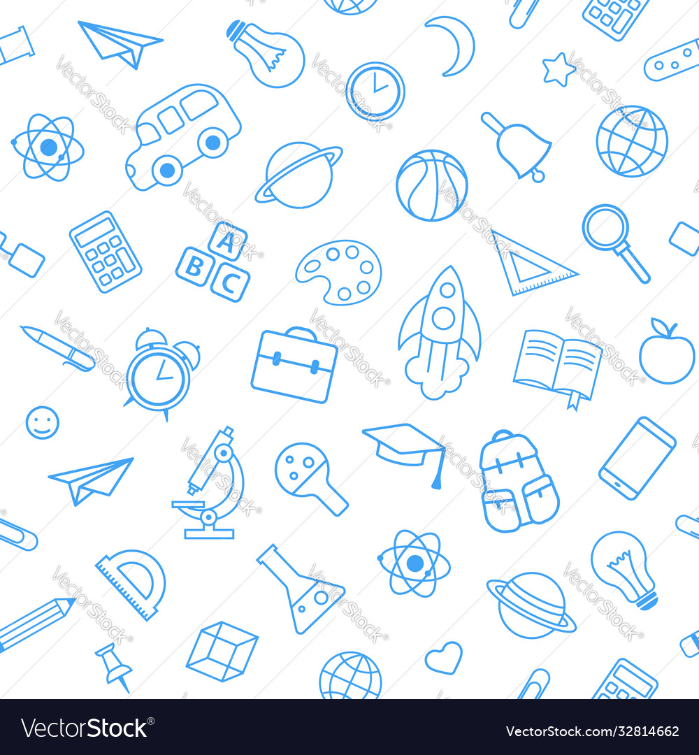 Back to school seamless pattern from education