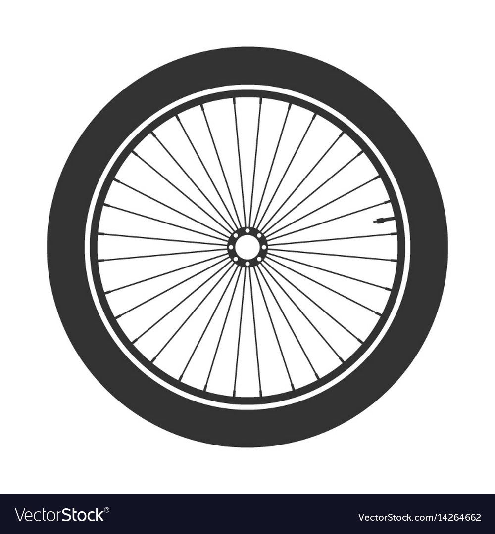 Bicycle wheel symbol bike rubber mountain Vector Image