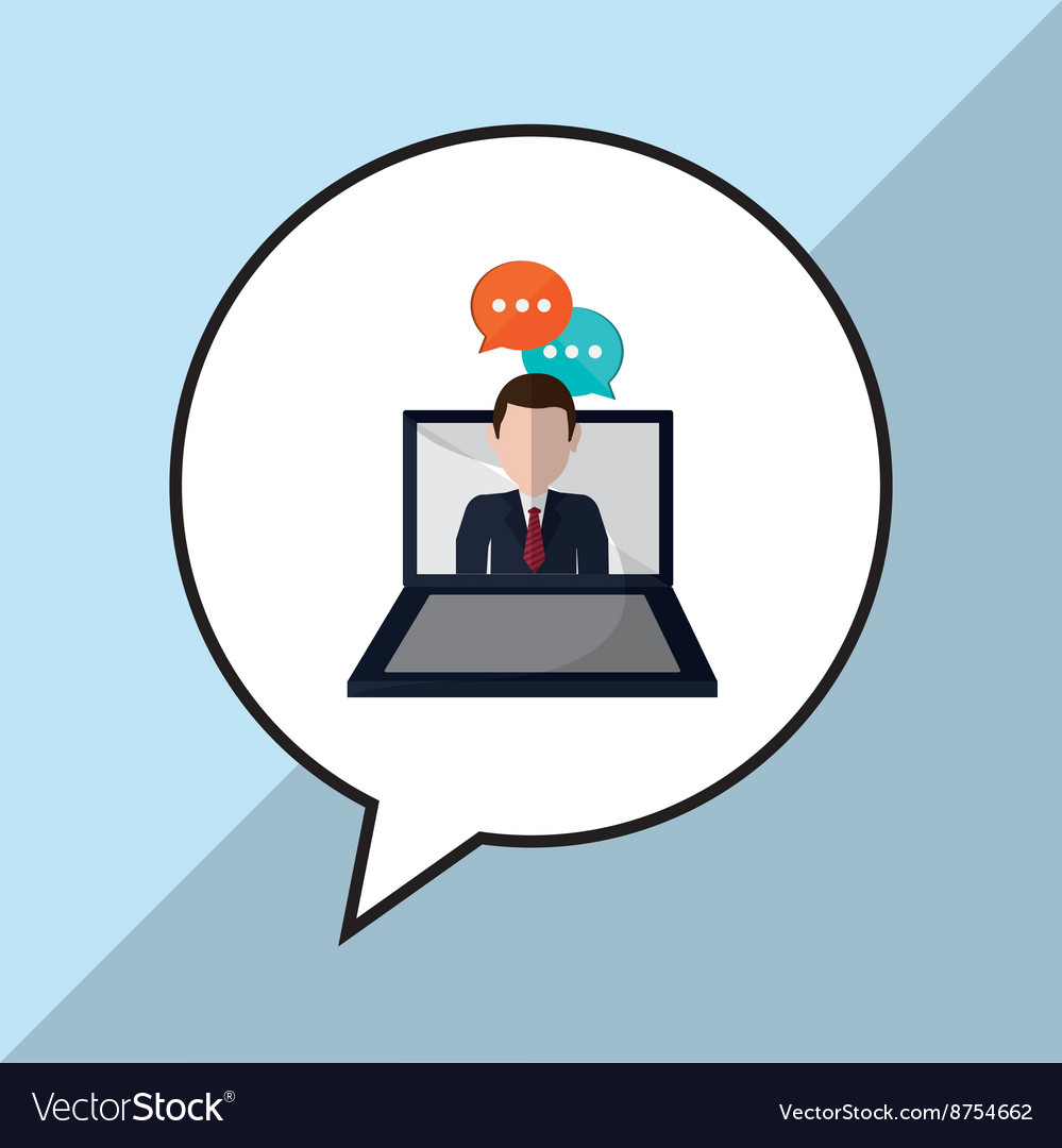 Business concept laptop icon communication