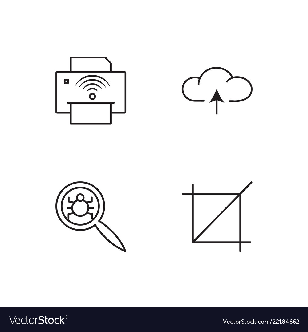 Business simple outlined icons set