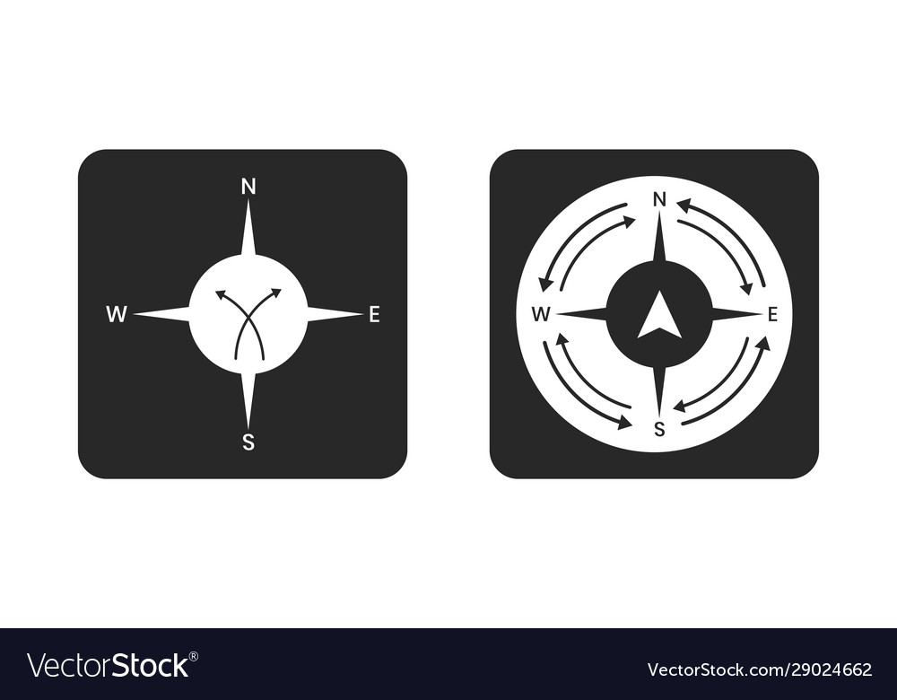 Compass pointer icon with white background