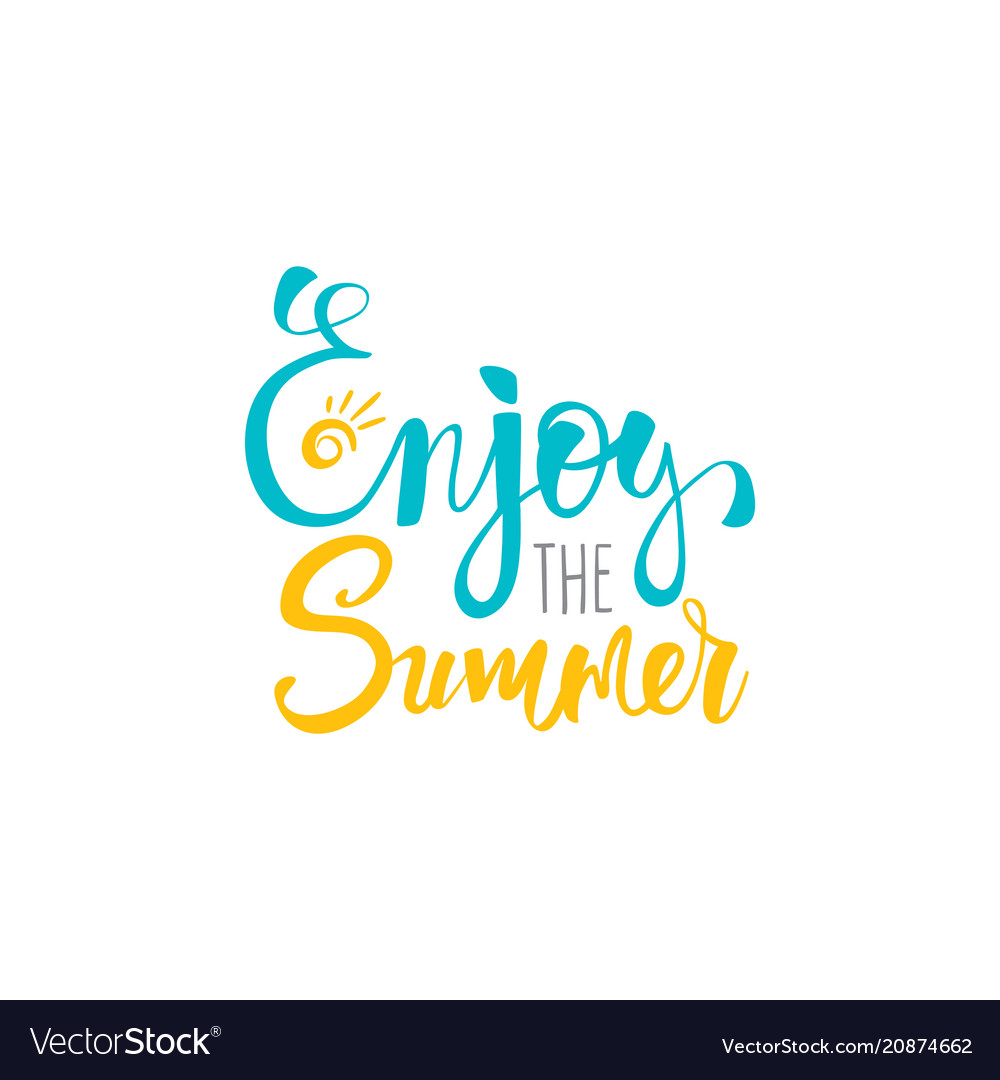 Enjoy the summer postcard ink Royalty Free Vector Image