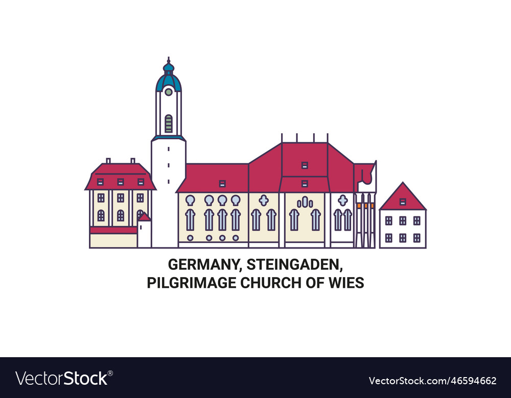 Germany steingaden pilgrimage church of wies vector image Germany steingaden pilgrimage church of wies
