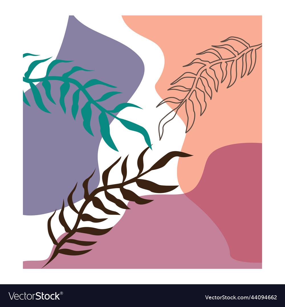 Leaf element abstract background nature design vector image Leaf element abstract background nature design
