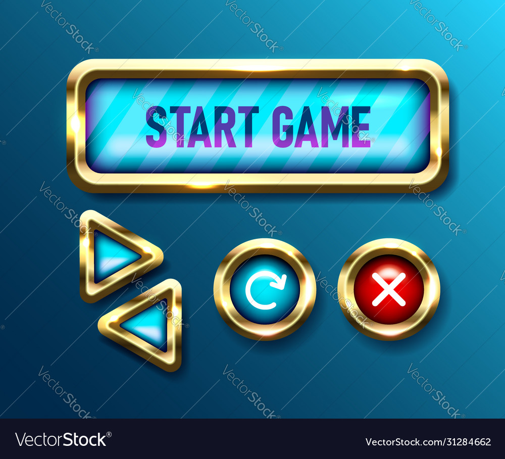 Realistic Game Buttons Collection