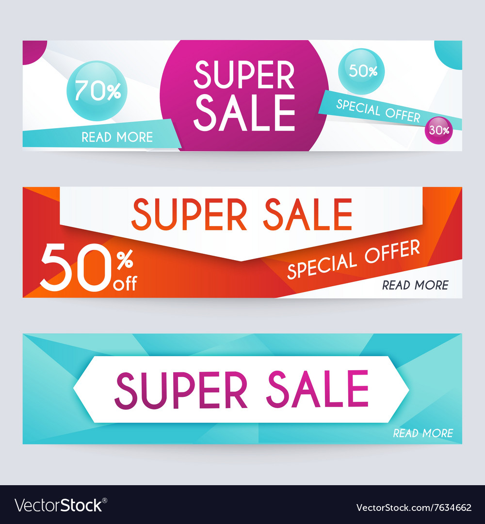 Set Of Sale Banners Design Sale Paper Banner Sale Vector Image