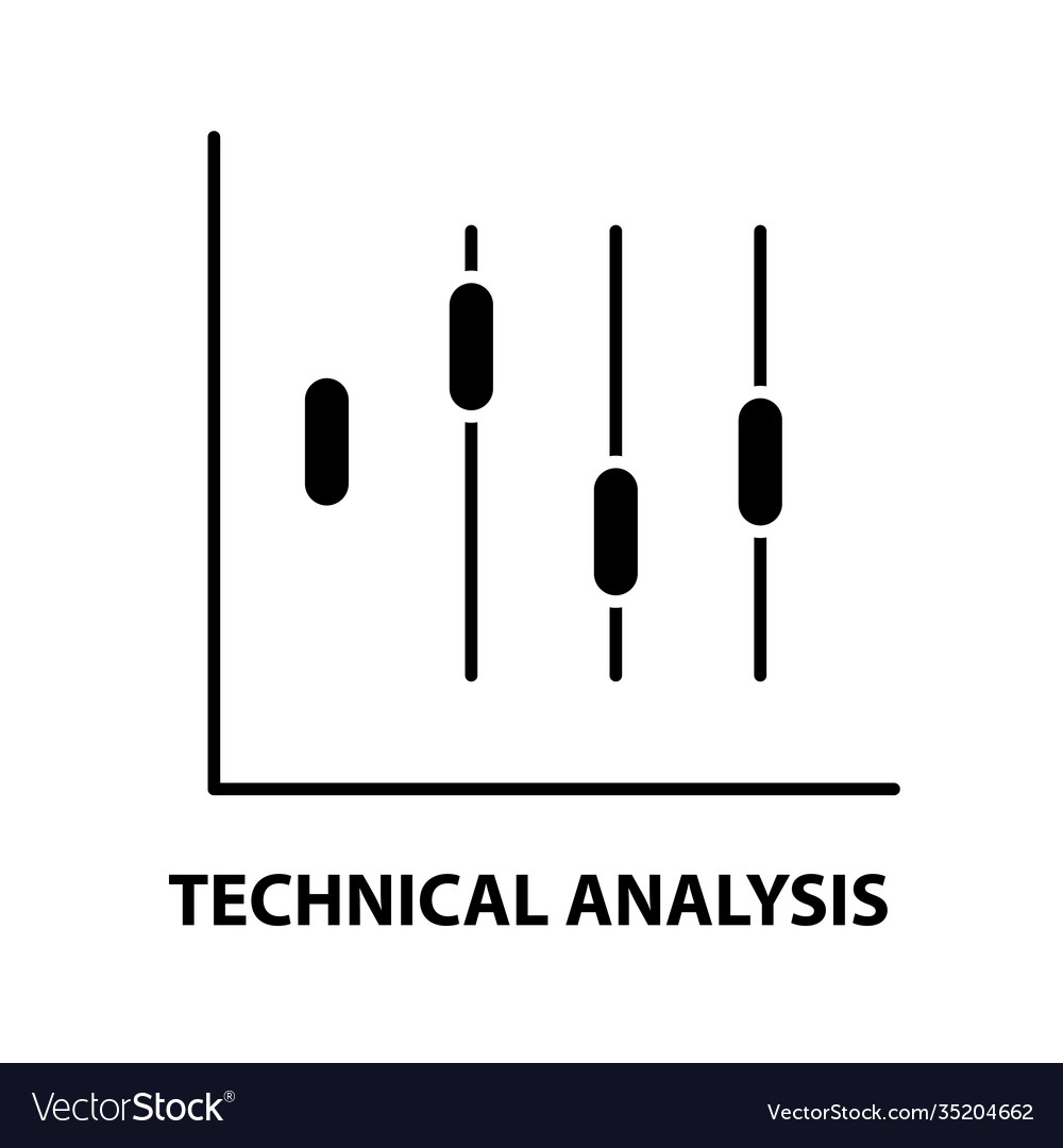 Technical analysis icon black sign