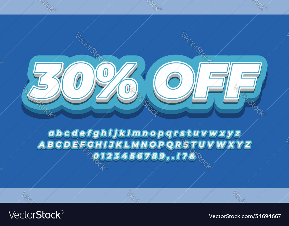 30 off sale Rabatt Promotion Text 3d blau