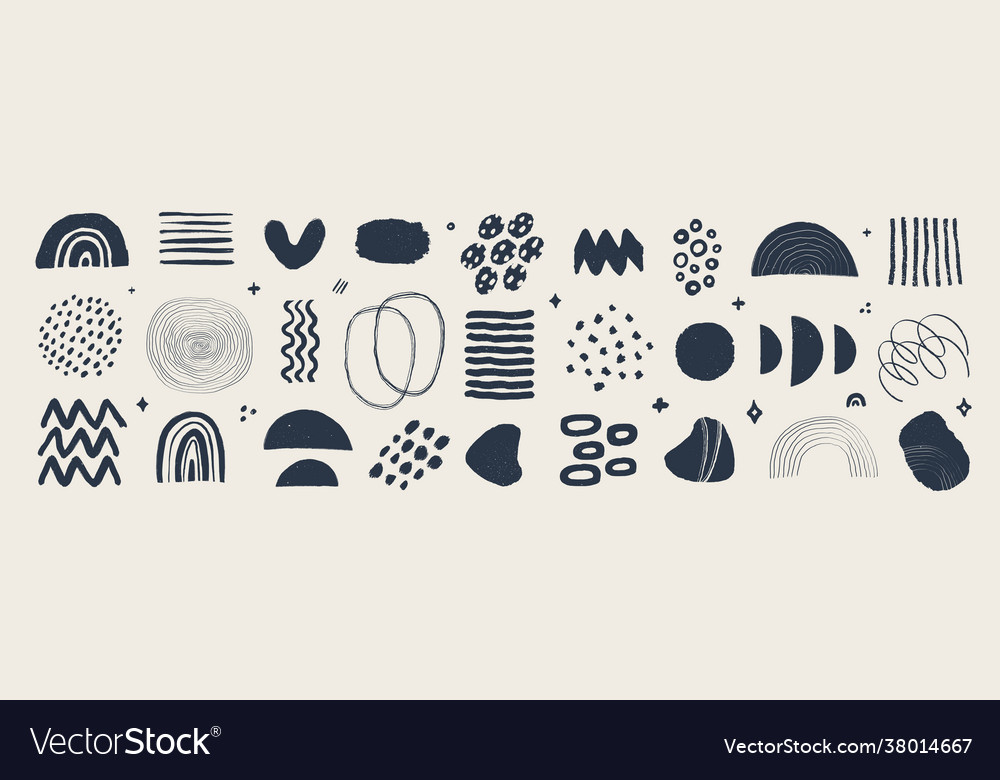 Abstract graphic art set various modern organic