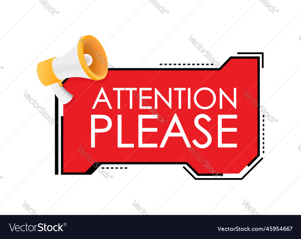 Banner with attention please red Royalty Free Vector Image