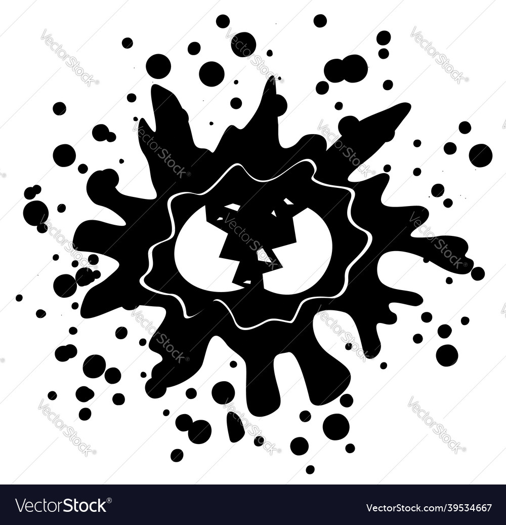 Egg cracked ink splatter