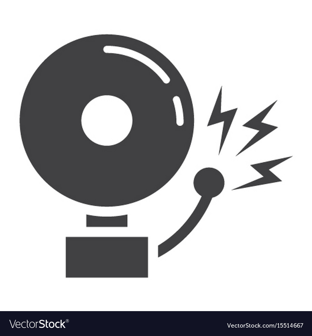 Fire Alarm Solid Icon Intruder Alarm And Security Vector Image