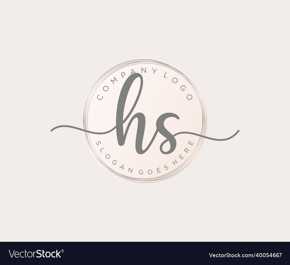 Initial hs feminine logo usable for nature salon