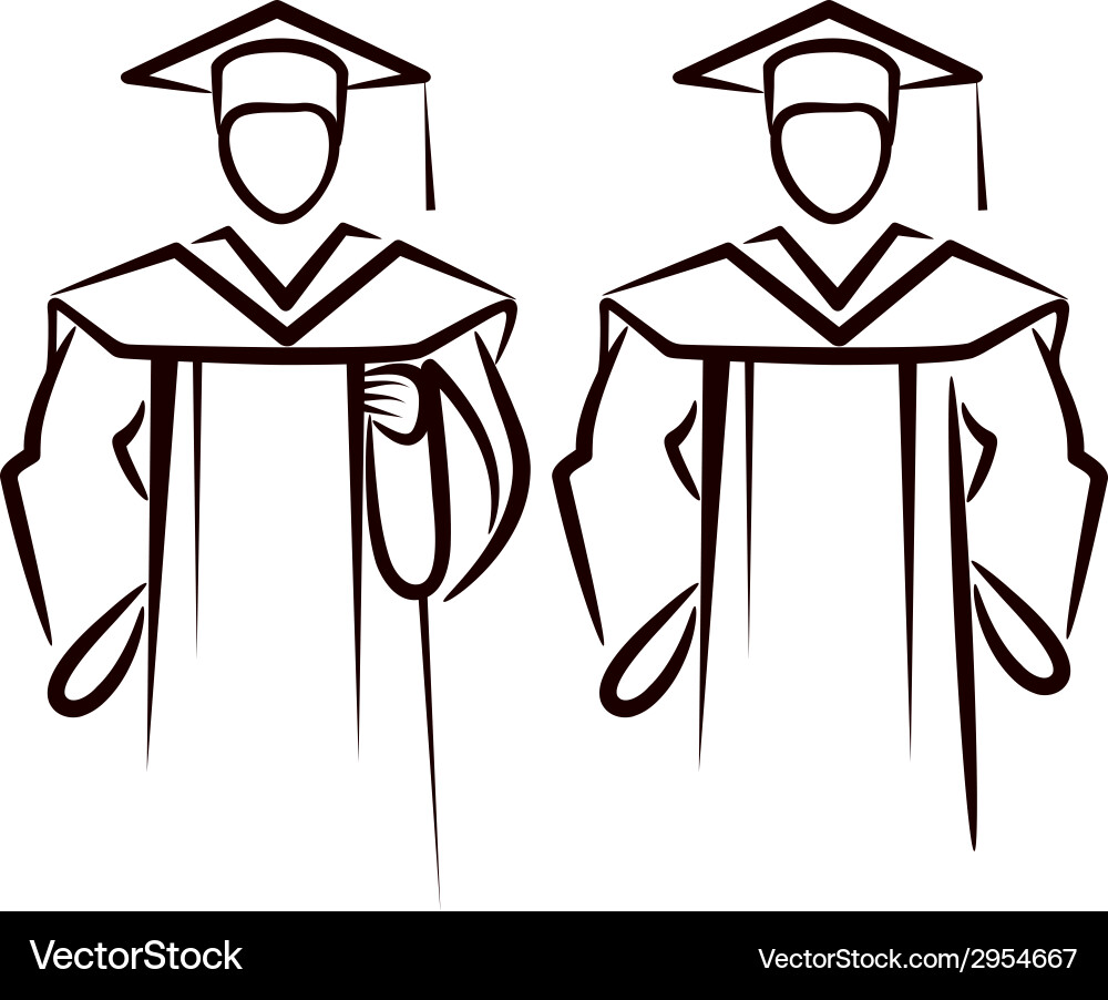 Simple with a graduate Royalty Free Vector Image