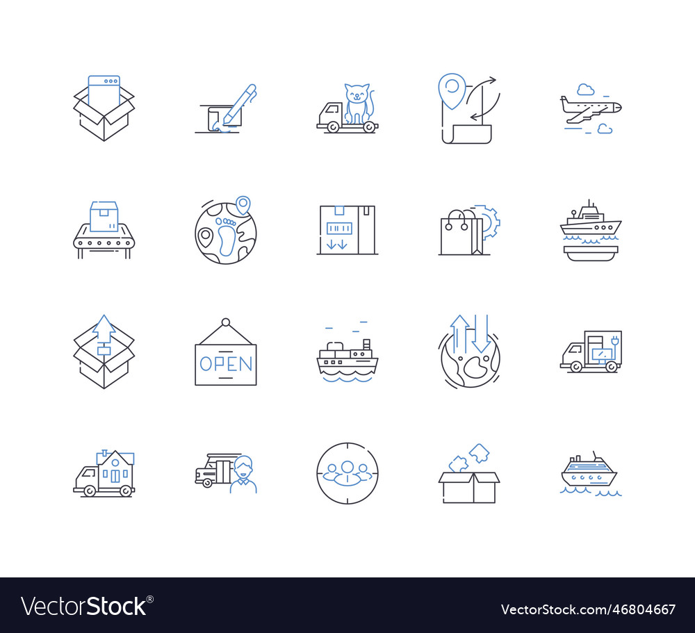 Bestandsverwaltungslinie Icons Sammlung Bestand