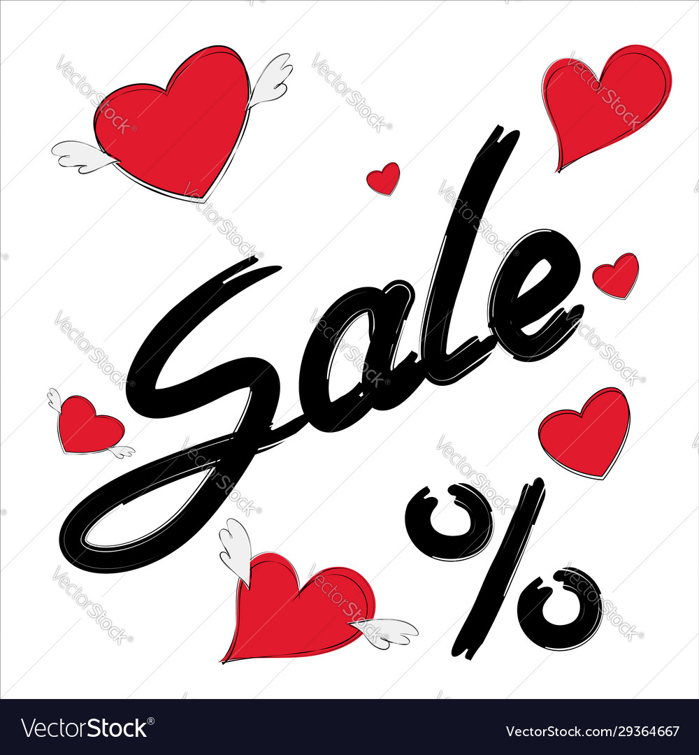 Valentines Day Sale Banner Sale Discount Vector Image