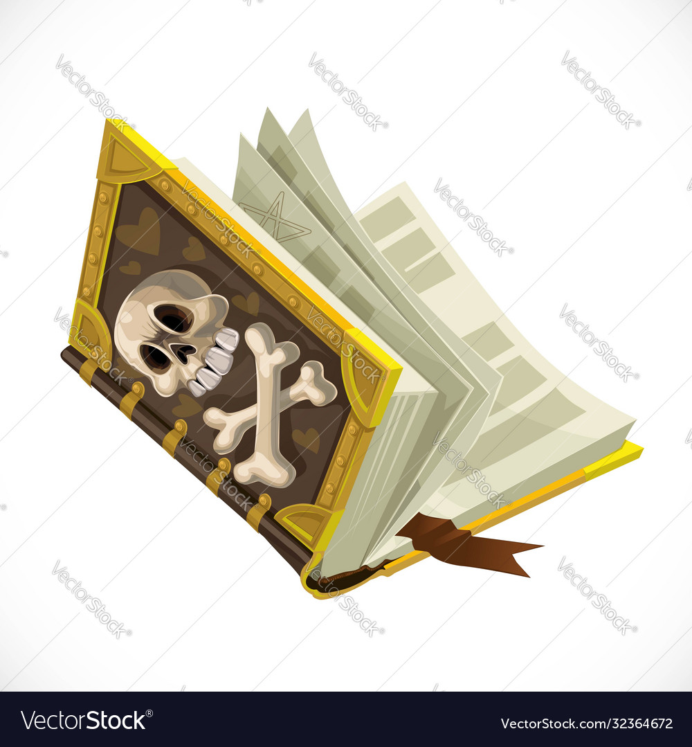 Antique book with terrible skull on cover vector image Antique book with terrible skull on cover