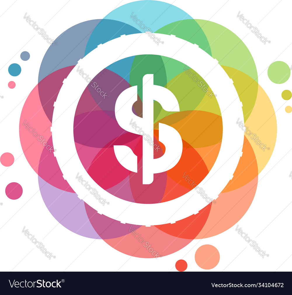 Colorful finance logo dollar coin designs vector image Colorful finance logo dollar coin designs