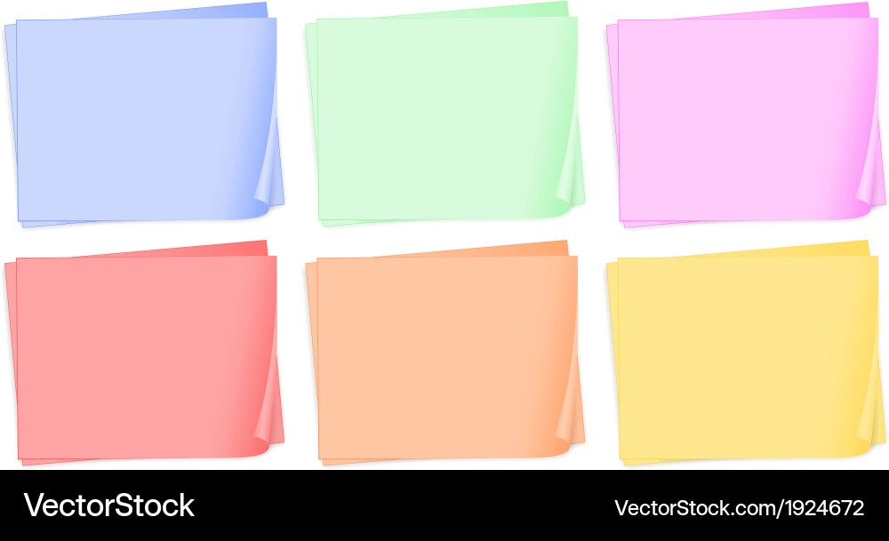 Empty colored papers Royalty Free Vector Image