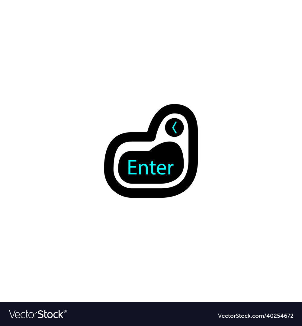 Enter button flat icon simple style send symbol vector image Enter button flat icon simple style send symbol