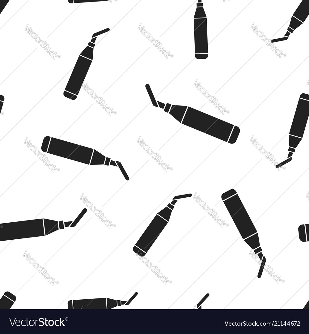 Highlighter marker pen icon seamless pattern