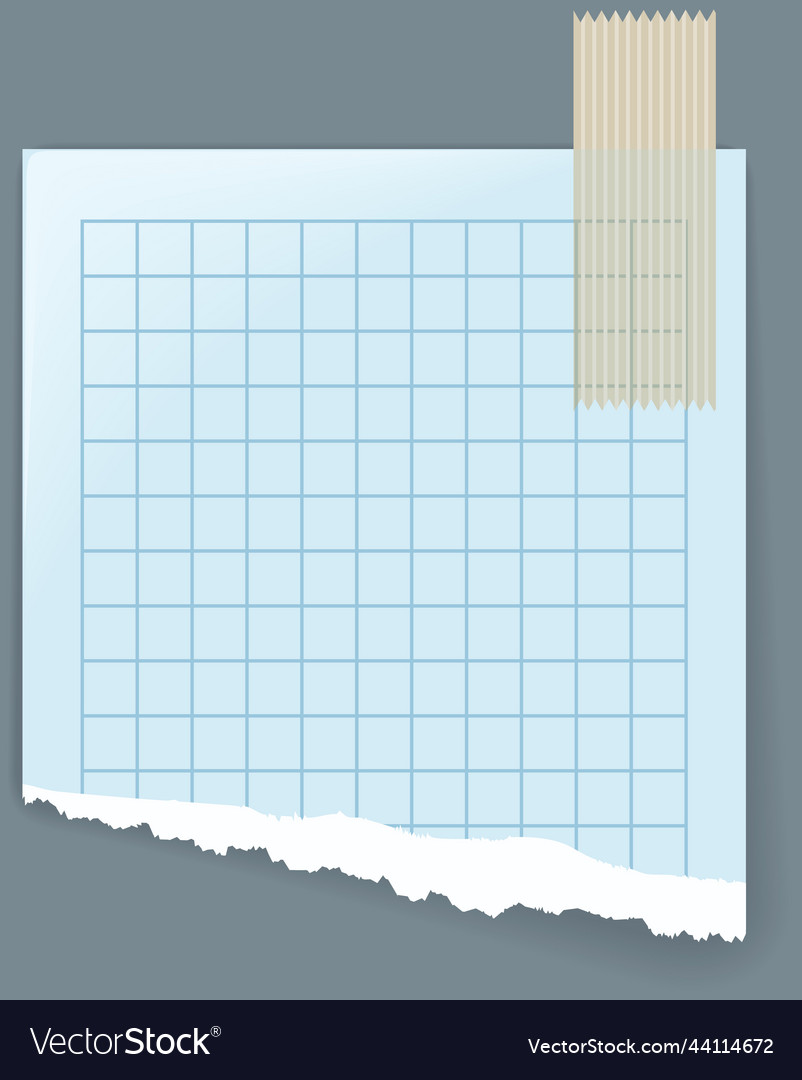 Piece of blank paper from notebook or notepad vector image Piece of blank paper from notebook or notepad